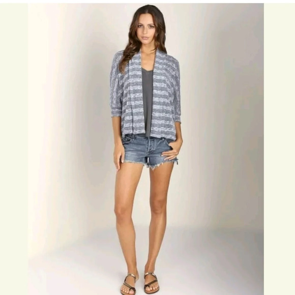 Splendid Graphite Sierra Striped Knit Cardigan Top - Picture 4 of 11